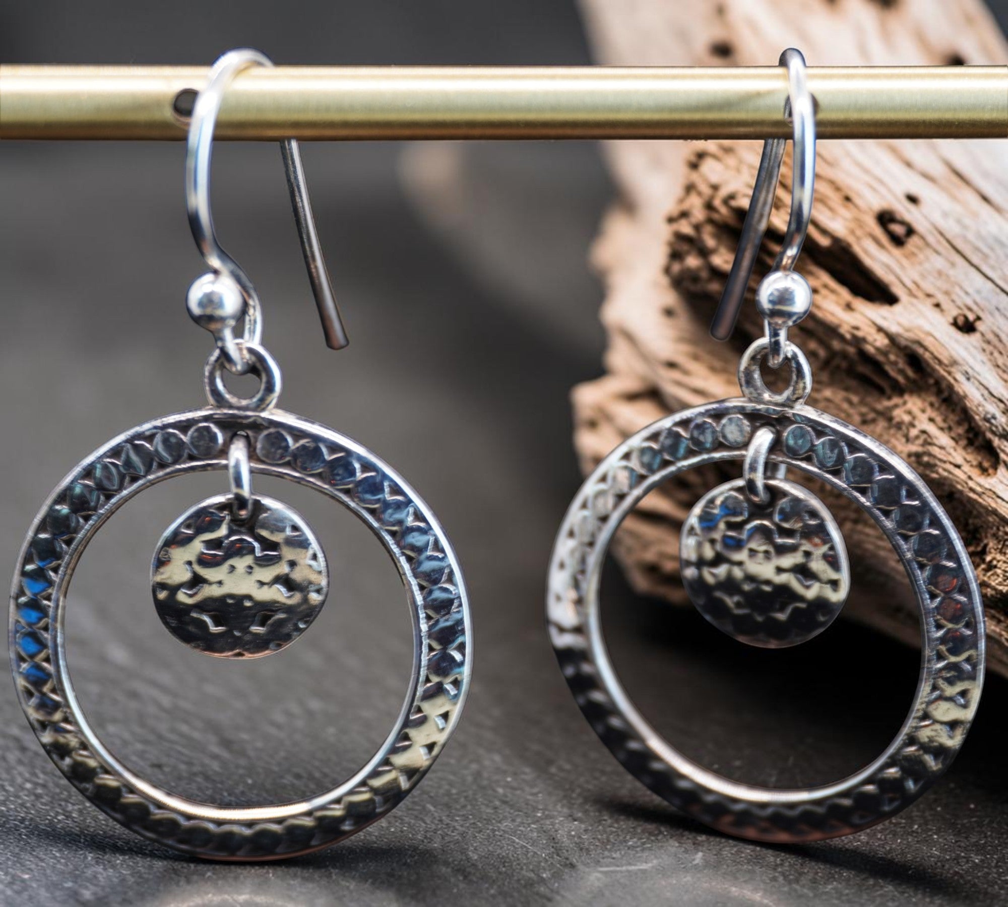 5070 Sterling Silver floralDangel Earrings