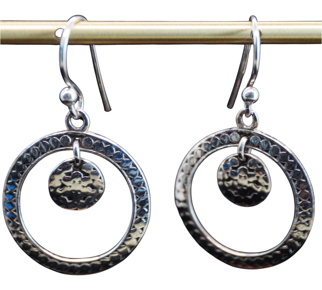5070 Sterling Silver floralDangel Earrings