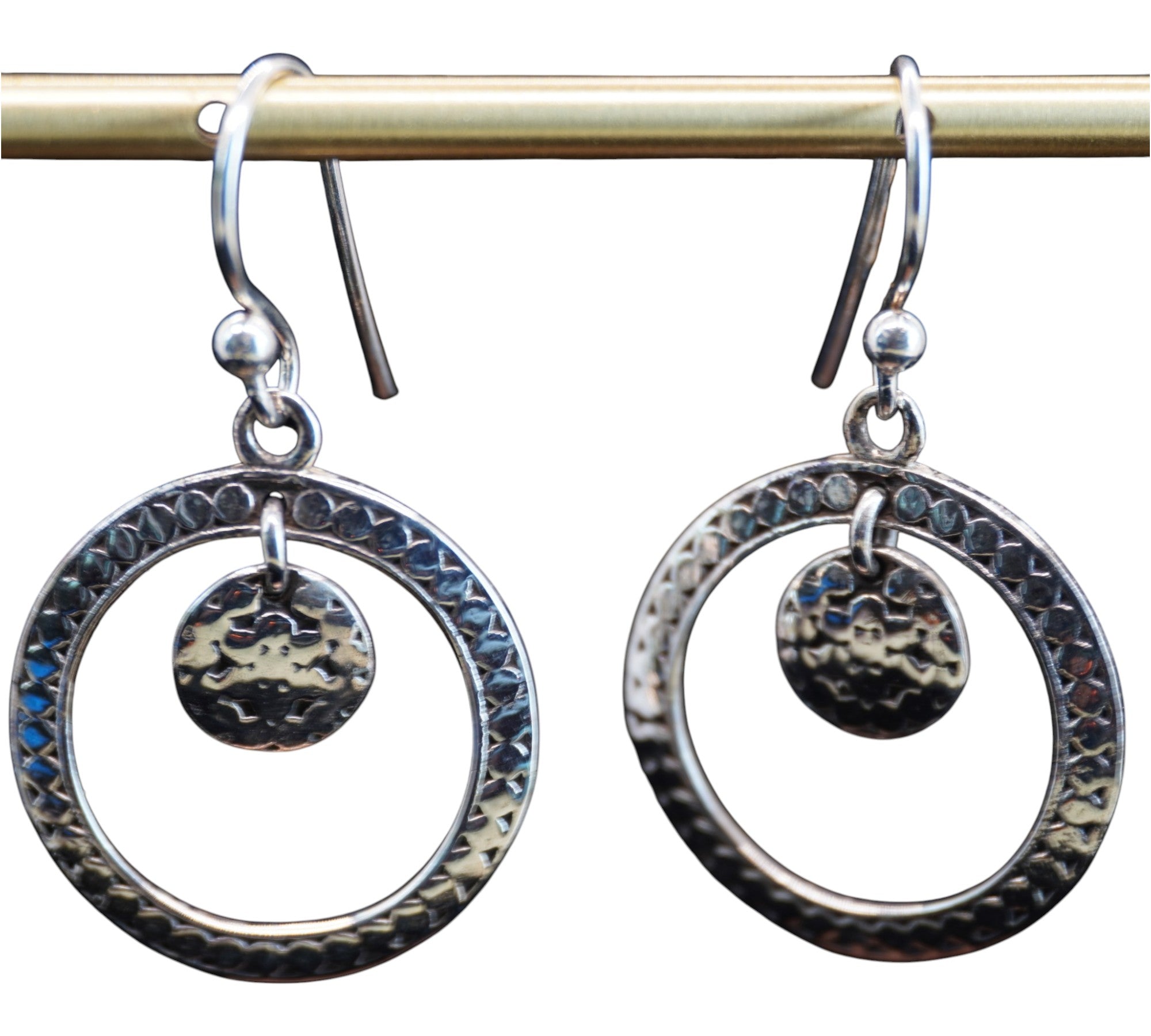 5070 Sterling Silver floralDangel Earrings
