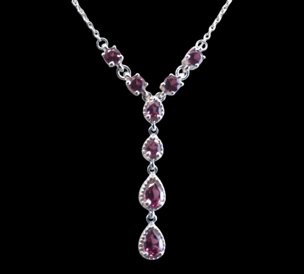 5075 Rhodolite Garnet 'Y' Style Necklace