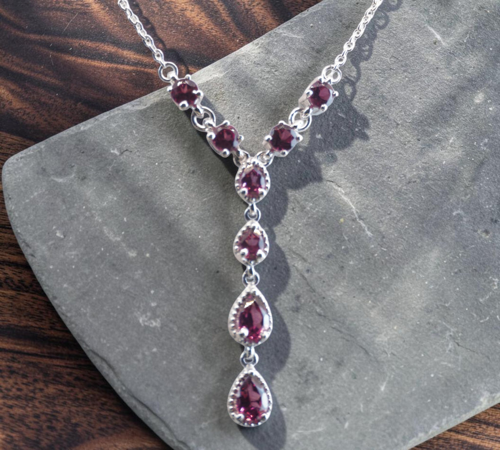 5075 Rhodolite Garnet 'Y' Style Necklace