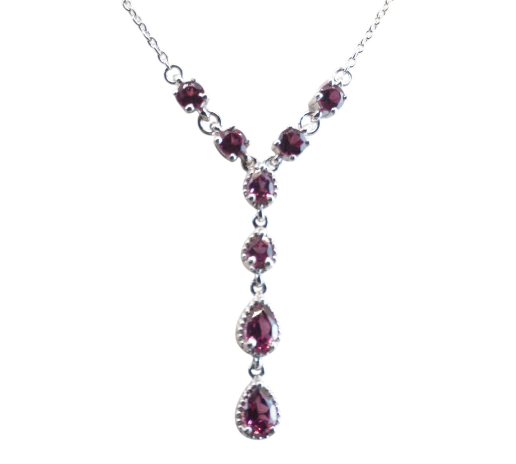 5075 Rhodolite Garnet 'Y' Style Necklace
