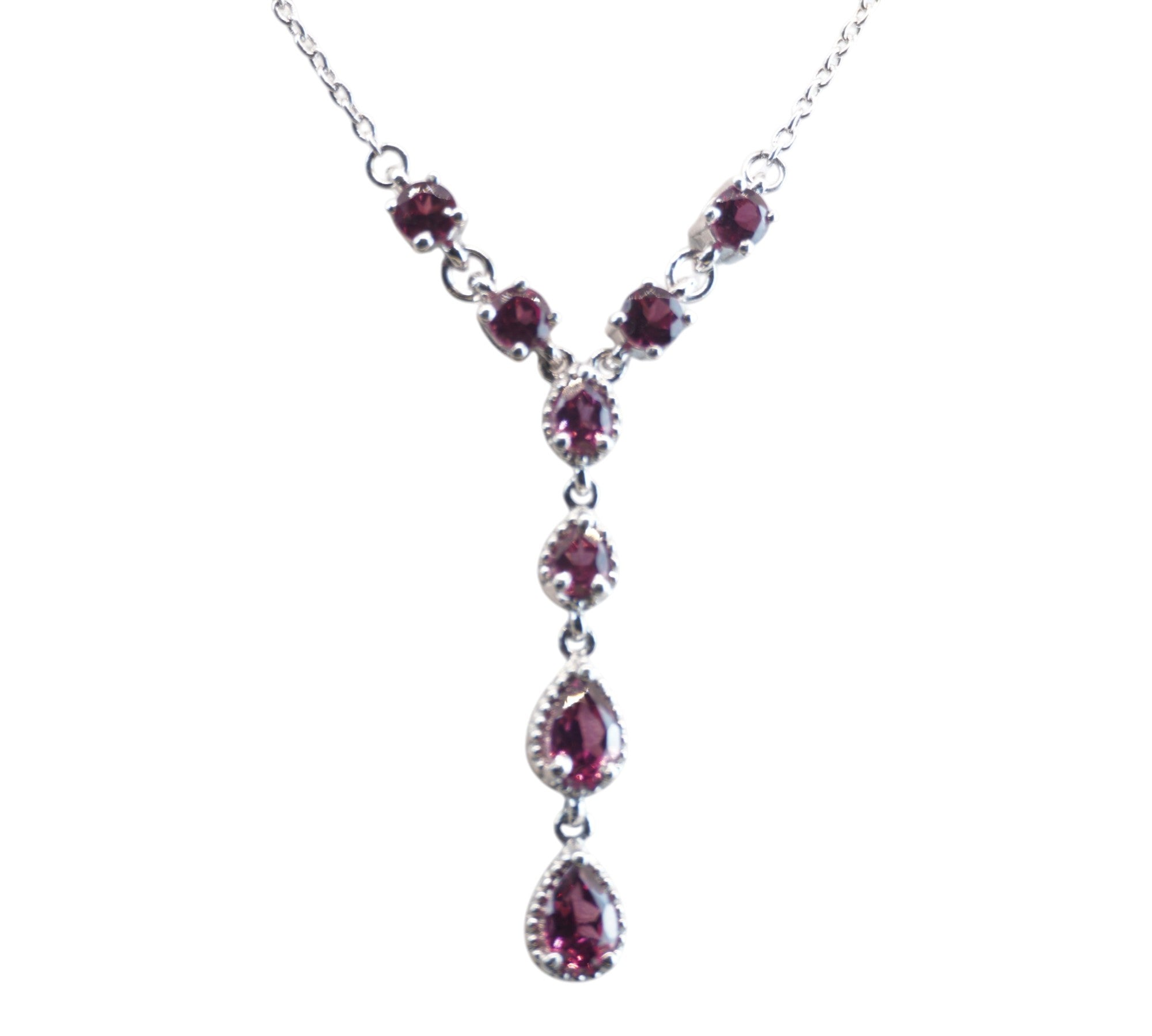 5075 Rhodolite Garnet 'Y' Style Necklace
