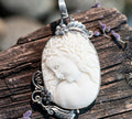 5077 Carved Bone Goddess Pendant