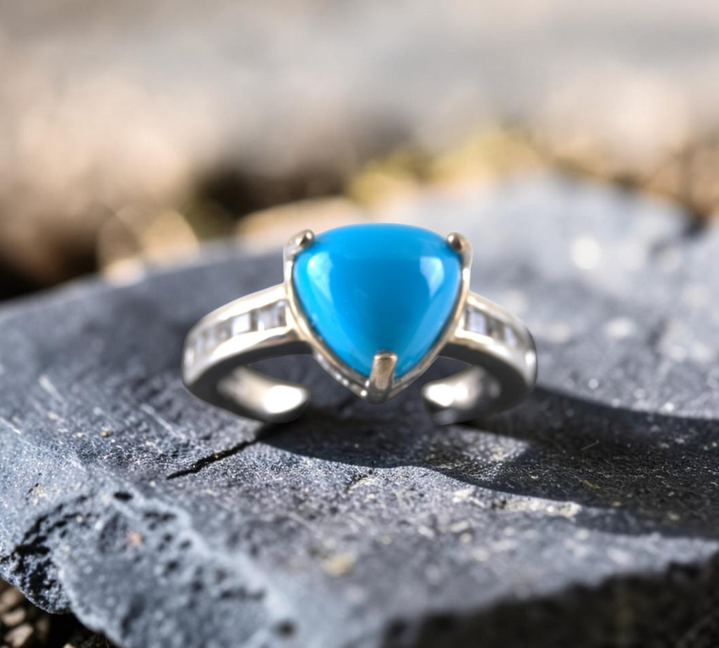 5083 Sleeping Beauty and White Topaz Ring