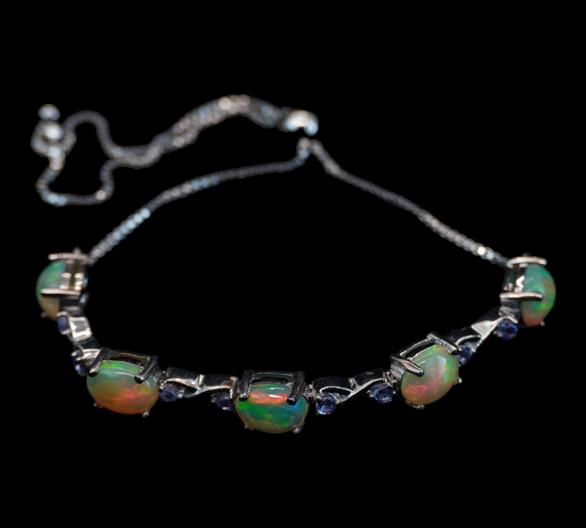 5089 Welo Opal and Tanzanite Bolo Bracelet