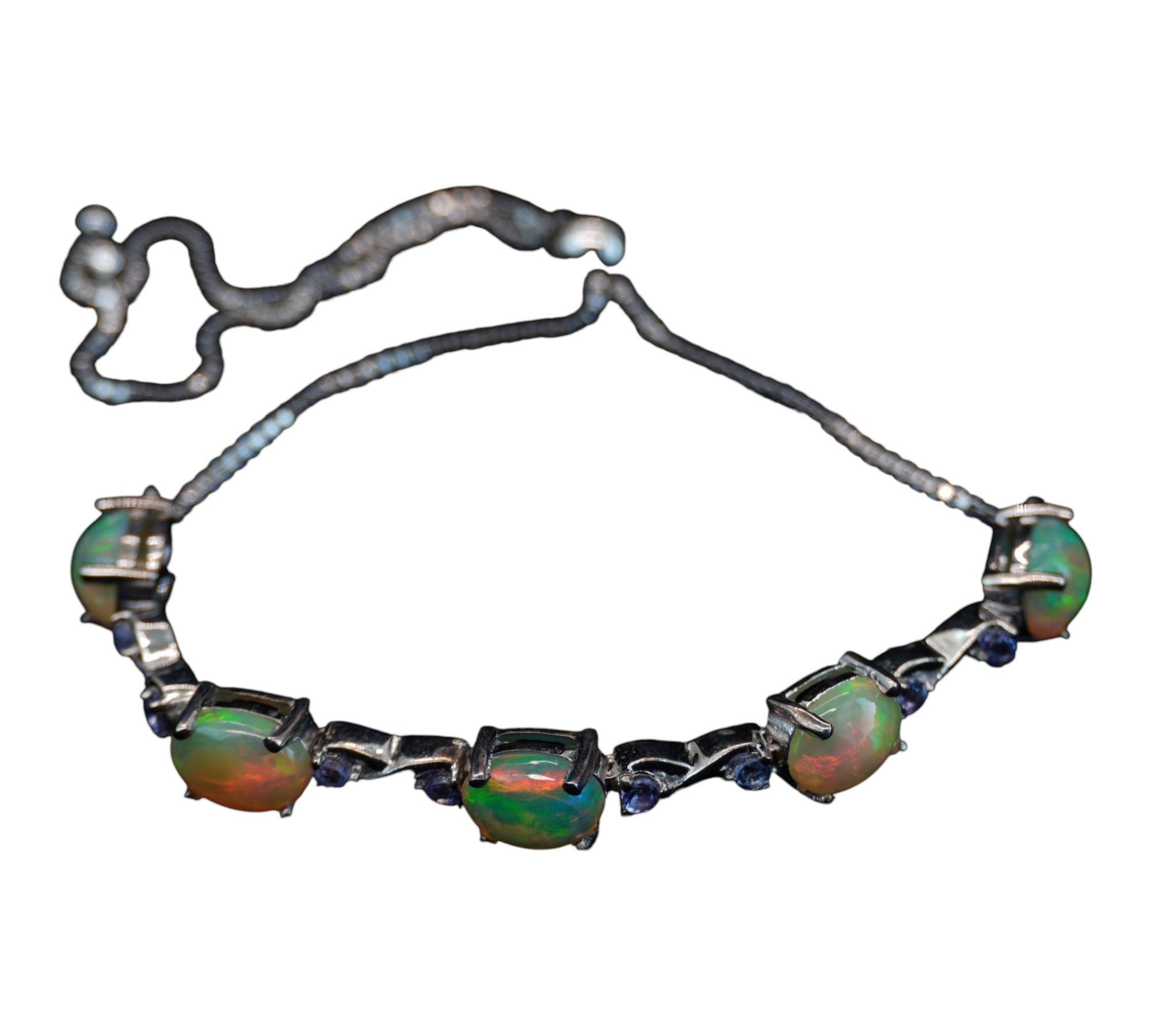 5089 Welo Opal and Tanzanite Bolo Bracelet