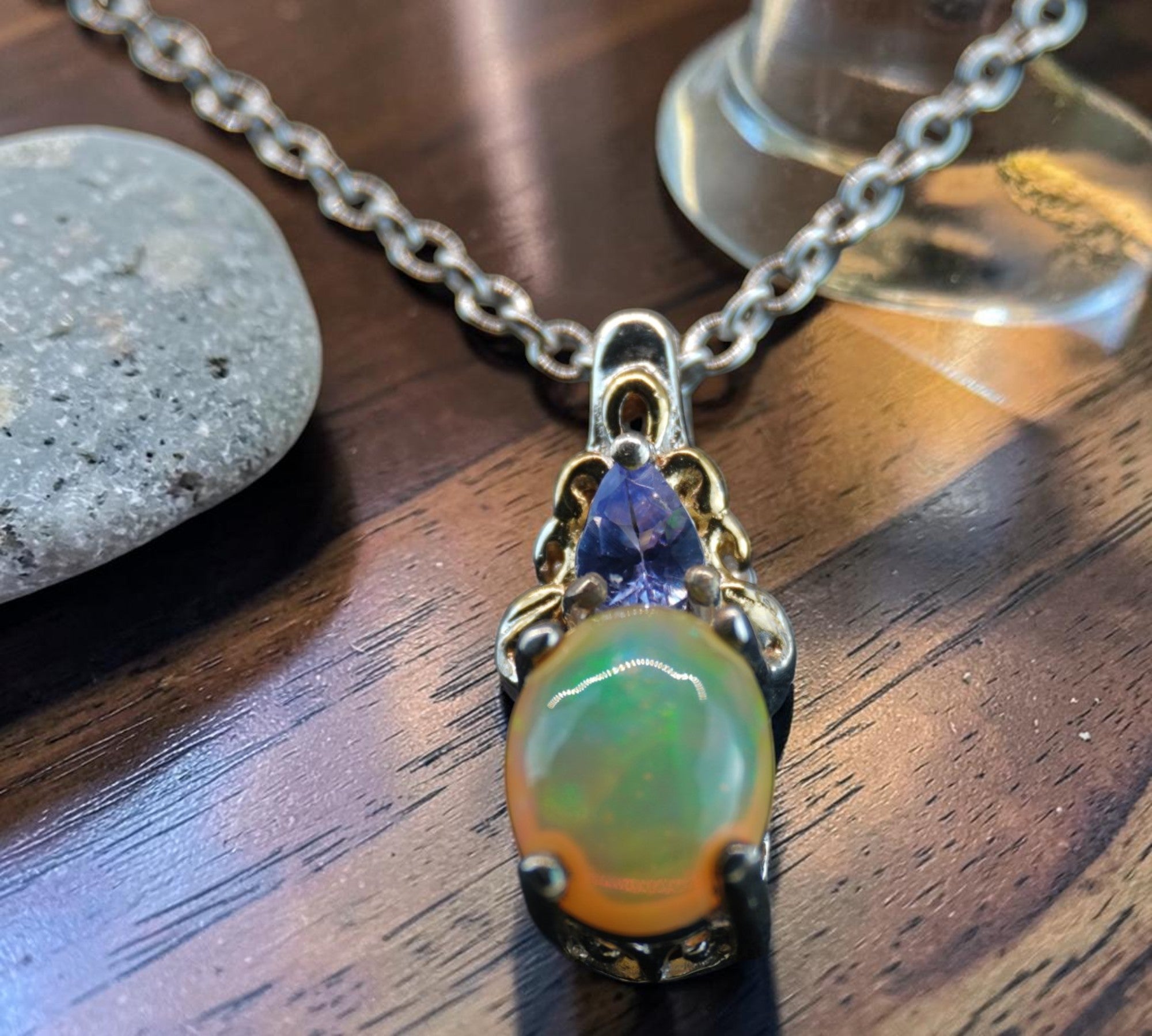5092 Welo Opal and Tanzanite Necklace