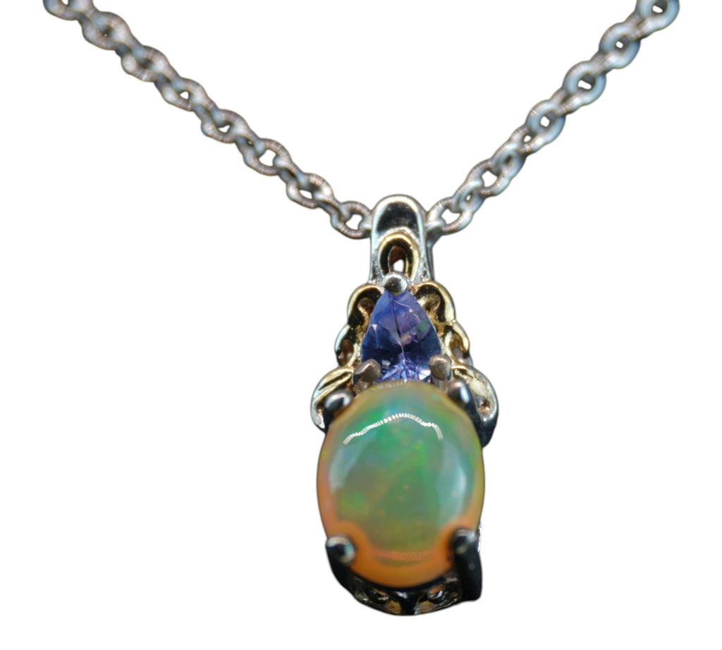 5092 Welo Opal and Tanzanite Necklace