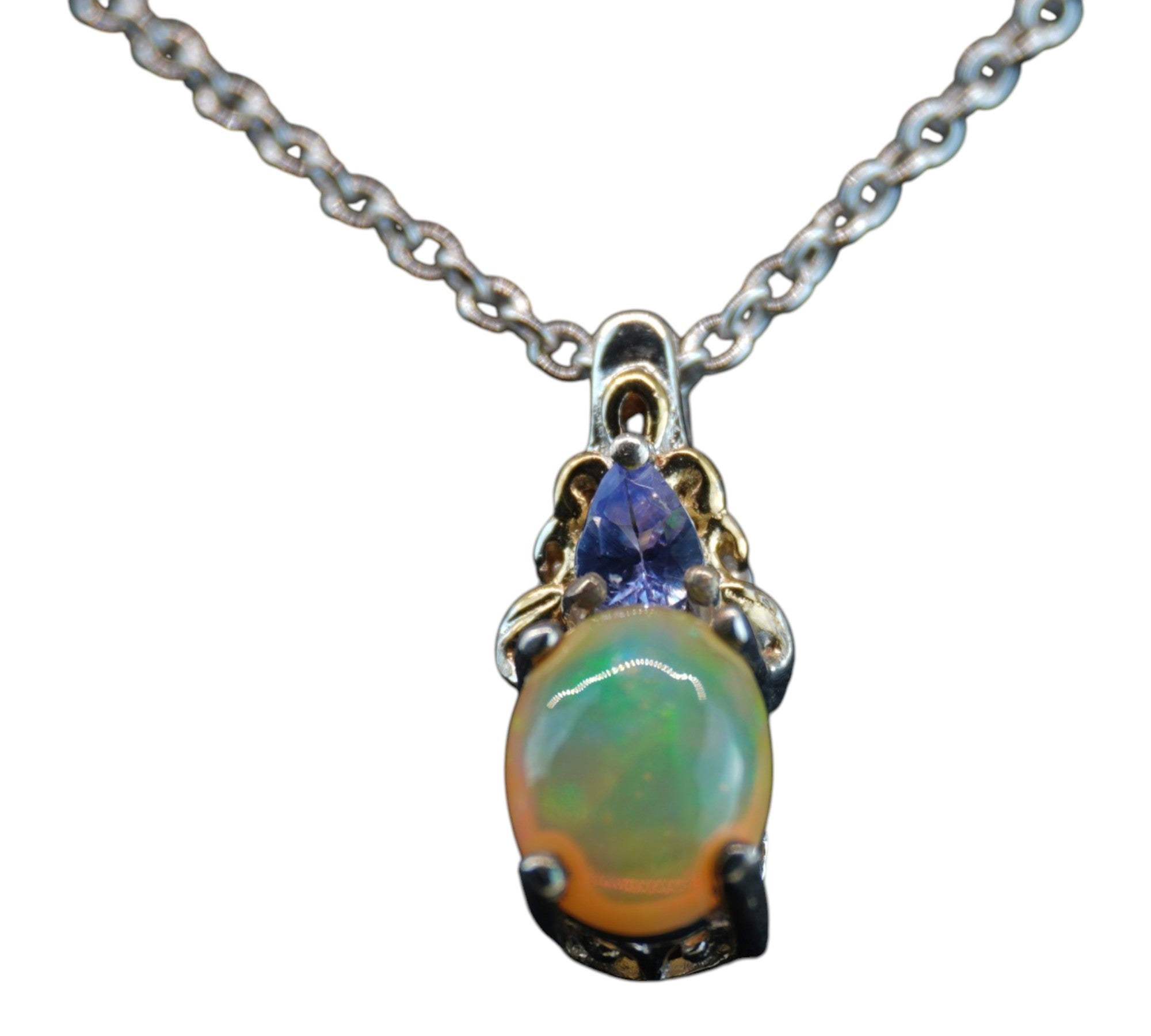 5092 Welo Opal and Tanzanite Necklace