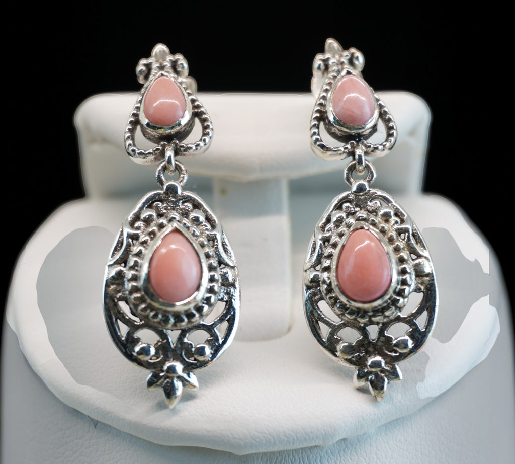 5095 Peach Opal Earrings