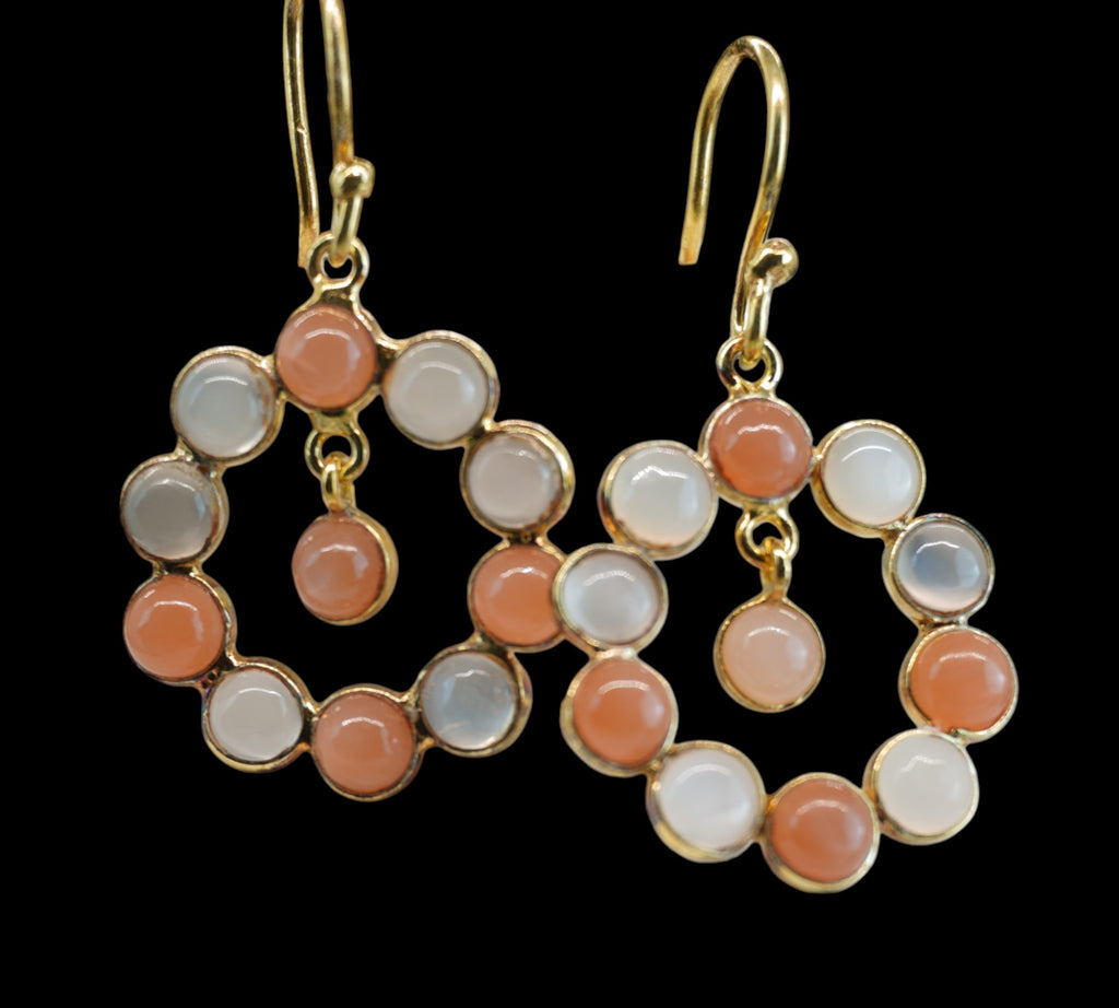 5099 Multicolored Moonstone Dangle Earrings