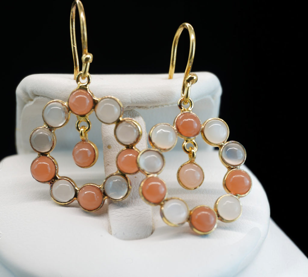 5099 Multicolored Moonstone Dangle Earrings