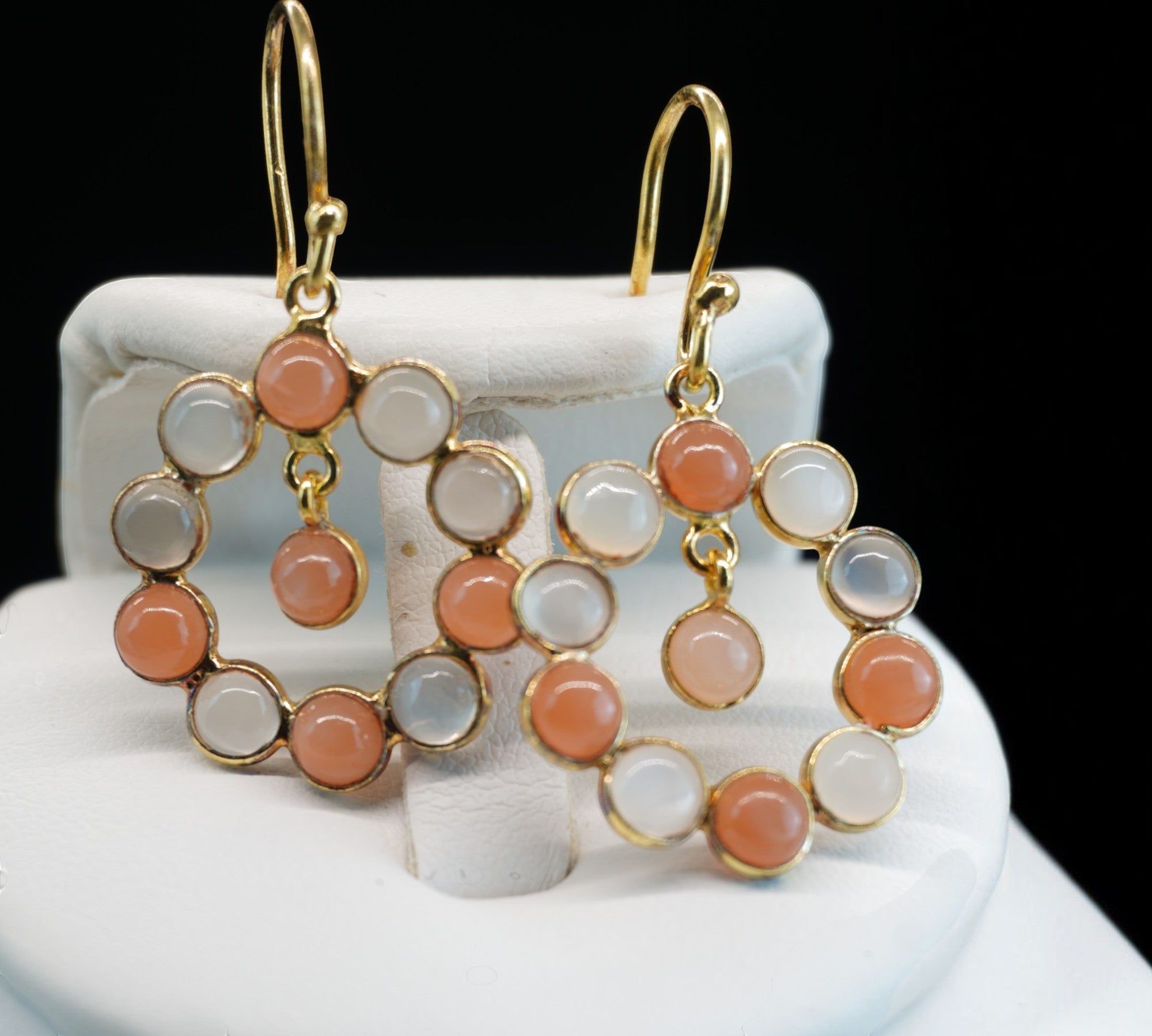 5099 Multicolored Moonstone Dangle Earrings