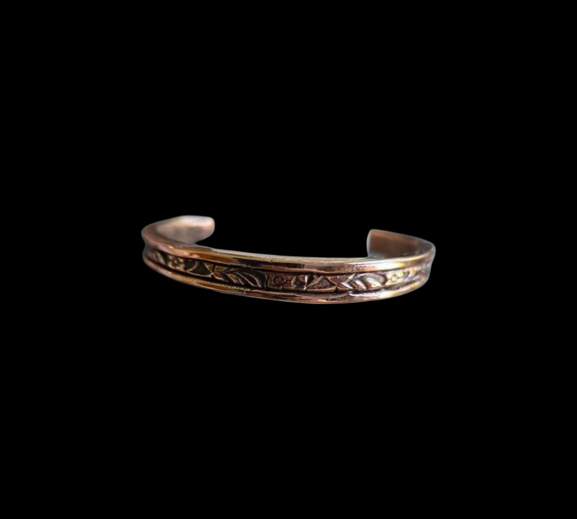 Hand-Forged Floral Copper Cuff