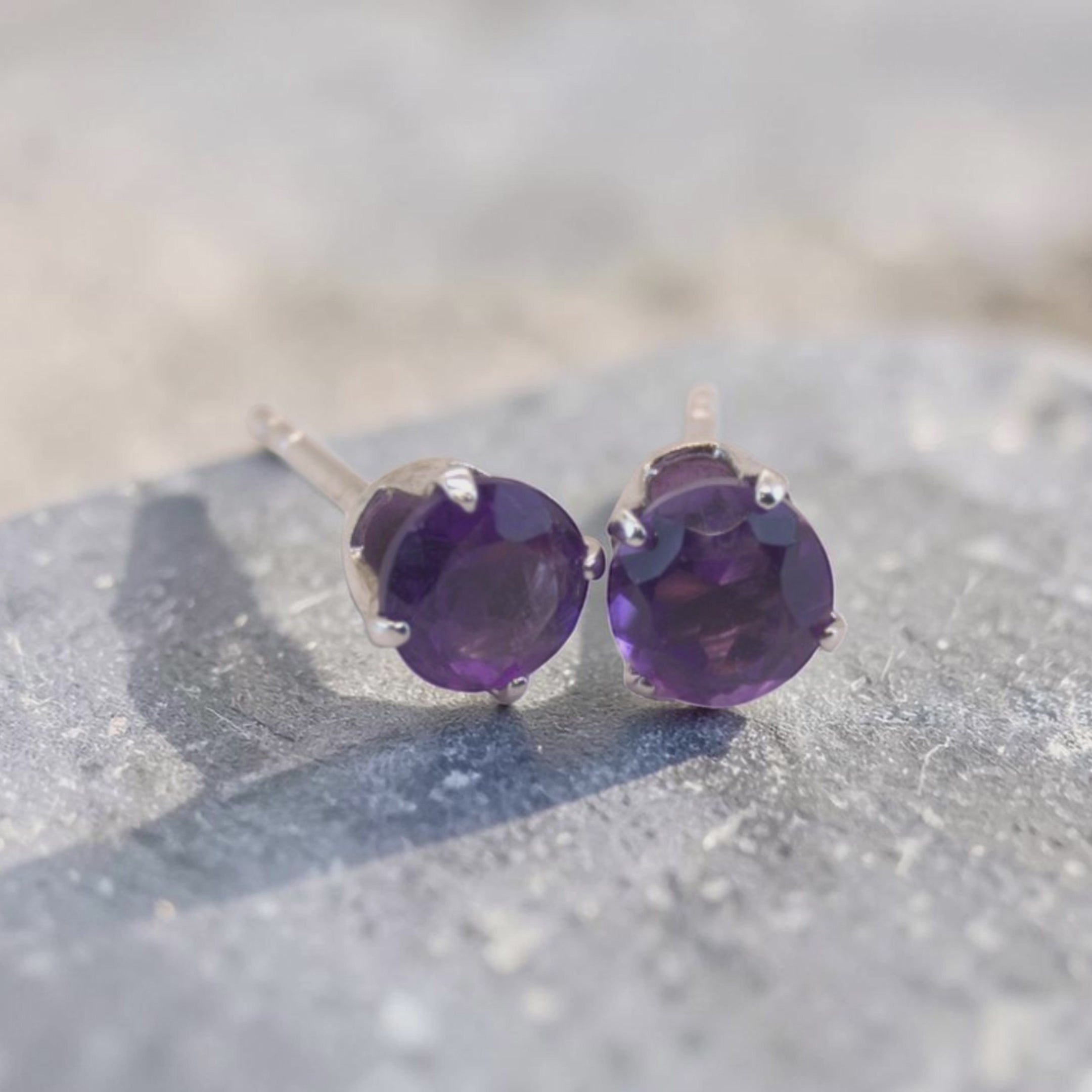 5053 Amethyst Stud Earrings