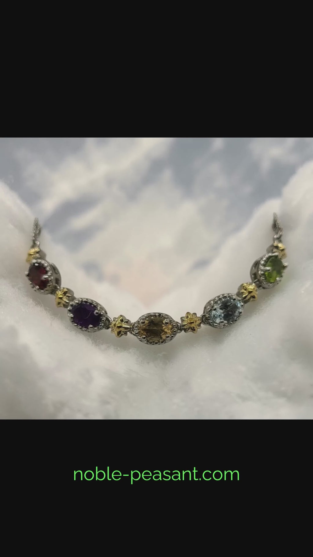 5005 Multi Gem 5 Station Bolo Bracelet