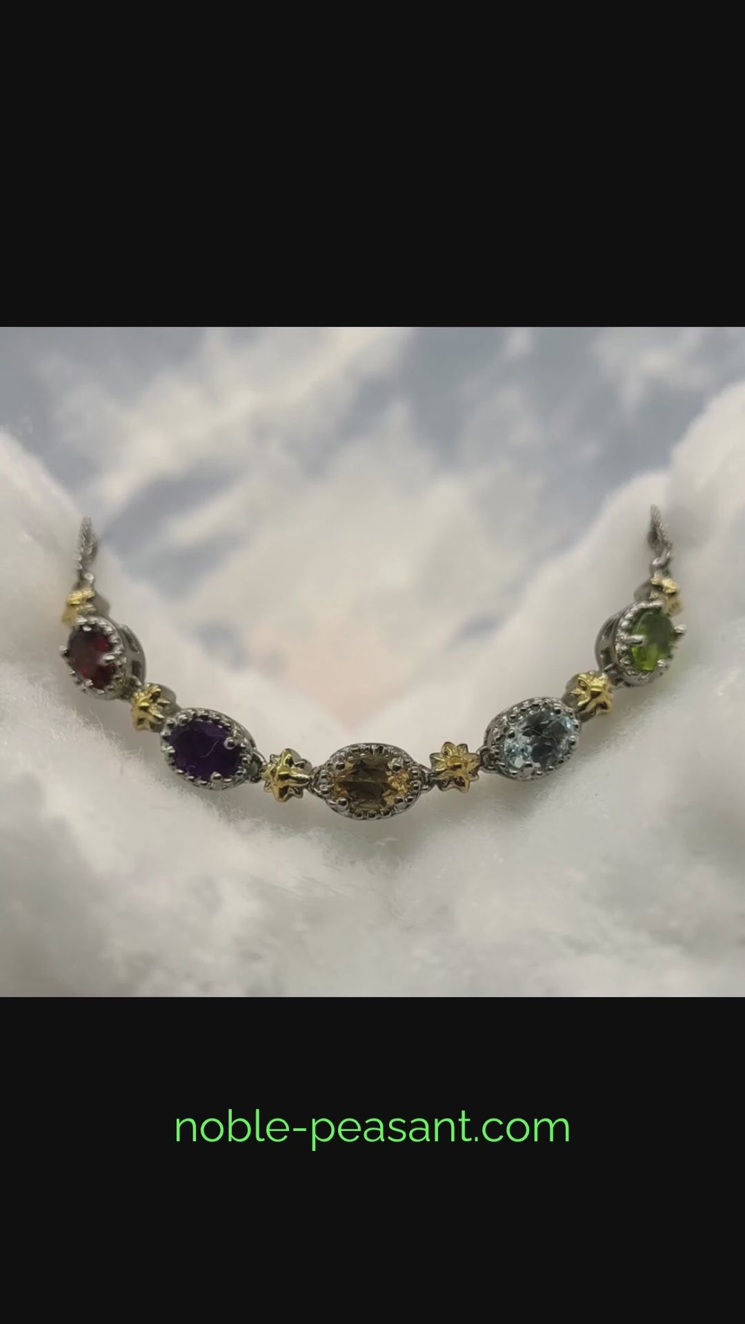 5005 Multi Gem 5 Station Bolo Bracelet